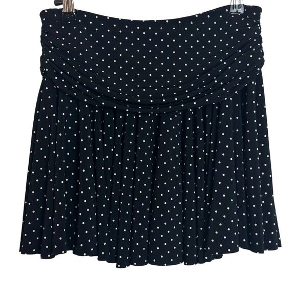 BCBGMAXAZRIA Black Polka Dot Mini Skirt S Y2K Balletcore Coquette Soft Girl - Picture 1 of 9